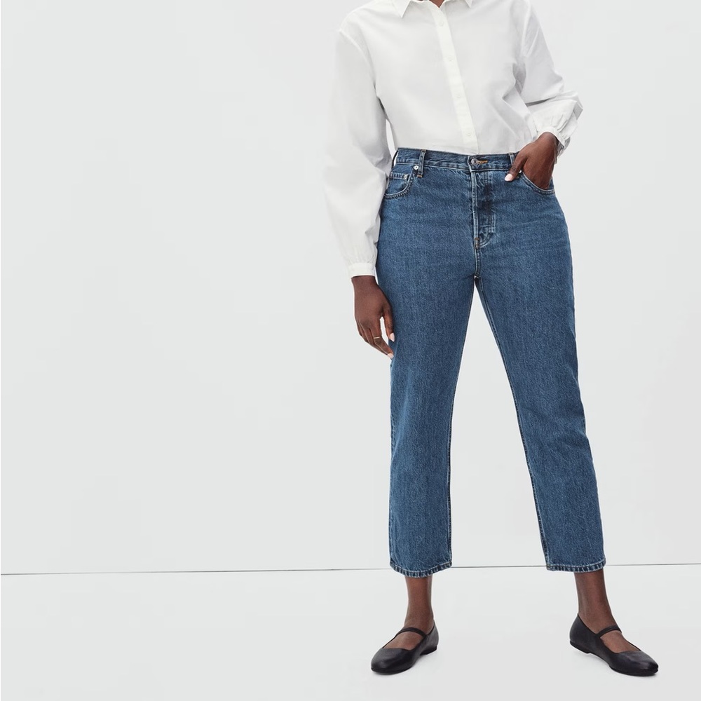 NWT Everlane Curvy 90s Cheeky Jean in Medium Blue, Sz 26x28.5